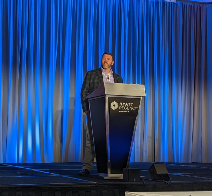 Voicebrook's Jesse Spates' presents a lecture at the 2022 AAPA conference.  